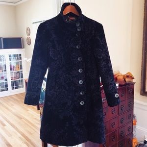 Desigual Black Double Breasted Trench Pea Coat 40